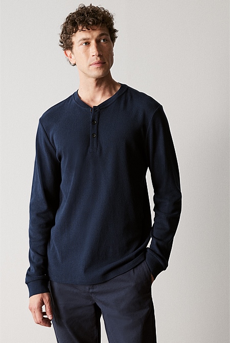 Australian Cotton Waffle Henley