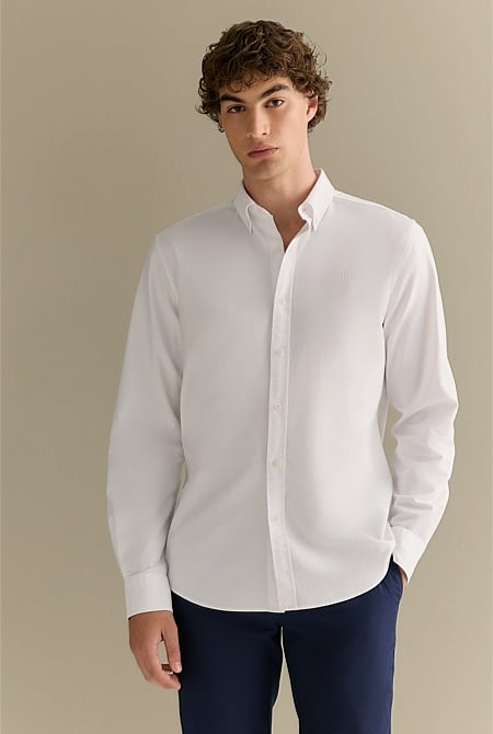 Regular Fit Cotton Monogram Oxford Shirt