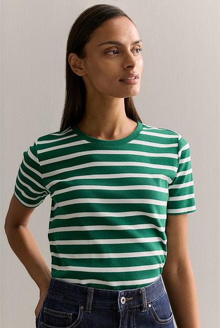 Australian Cotton Yarn Dyed Stripe T-shirt