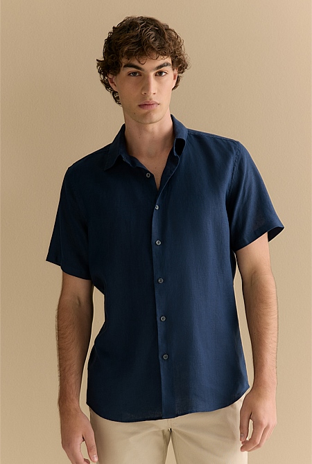 Regular Fit Linen Short Sleeve Shirt