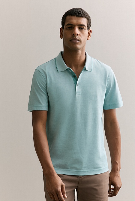 Mercerised Cotton Pique Tipped Polo