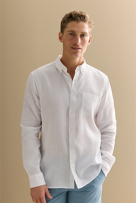 Regular Fit Linen Long Sleeve Shirt