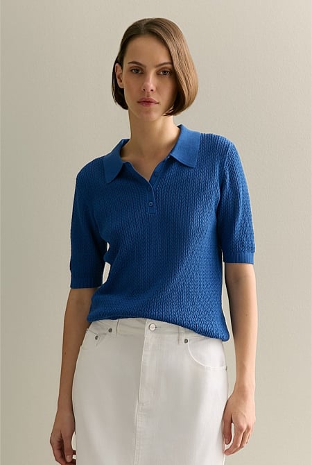 Knit polo womens online