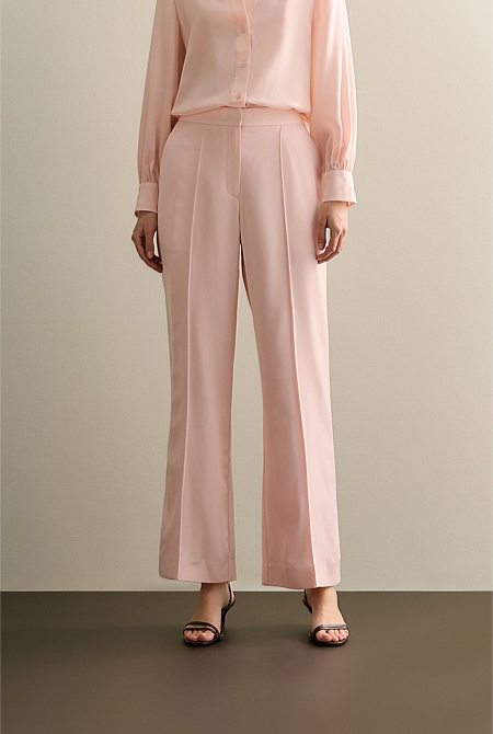 Pintuck Detail Wide Leg Pant