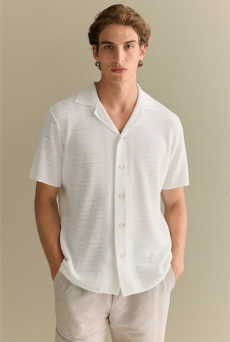 Cotton Linen Textured Knit Shirt