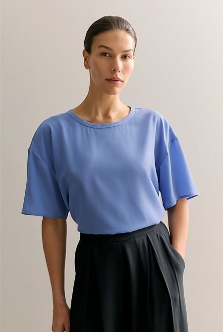 Silk Crepe Relaxed Top