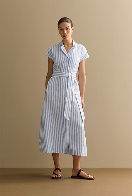 Linen cap sleeve dress best sale