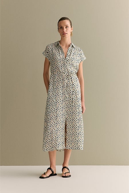 Modal Impasto Spot Shirt Dress