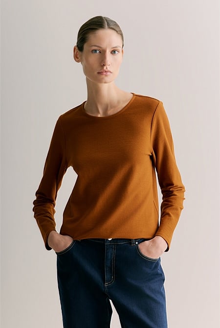 Cotton Ottoman Long Sleeve T-shirt
