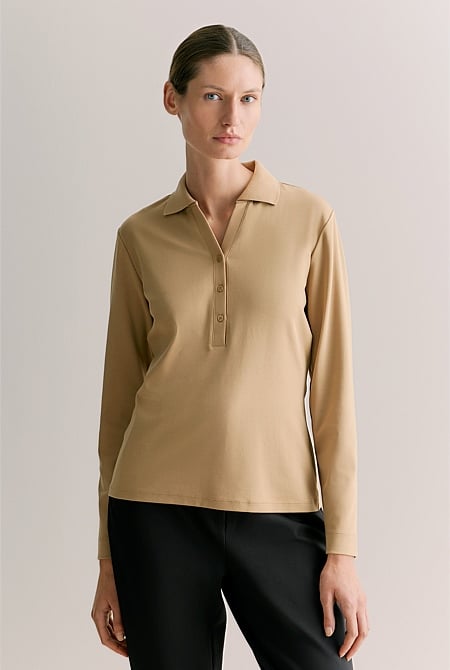 Modal Cotton Half Placket Polo