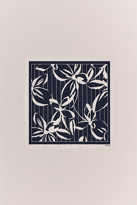 Floral Stripe Silk Twill Neckerchief
