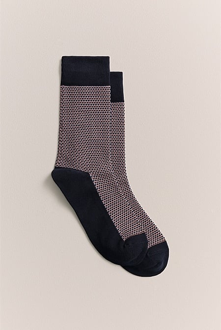 Contrast Stitch Crew Sock