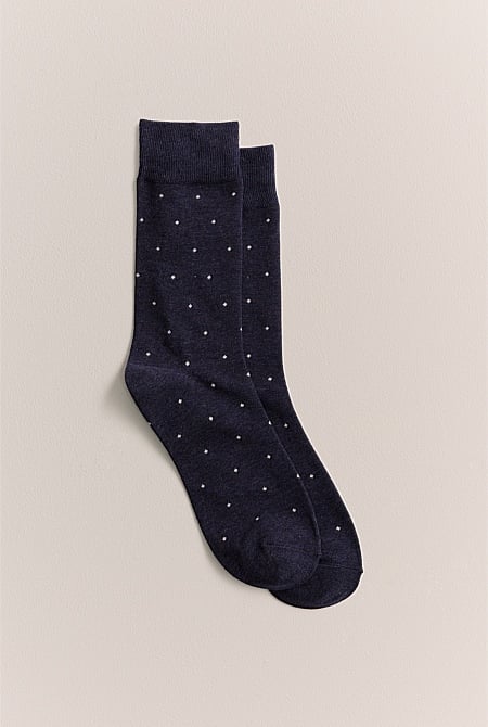 Square Grid Crew Sock