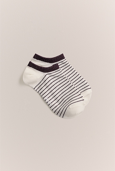 Metallic Stripe Low Cut Sock