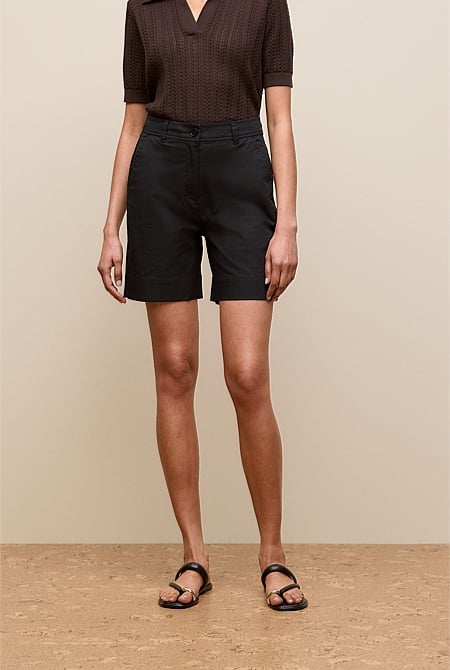 Stretch Cotton Tailored Short