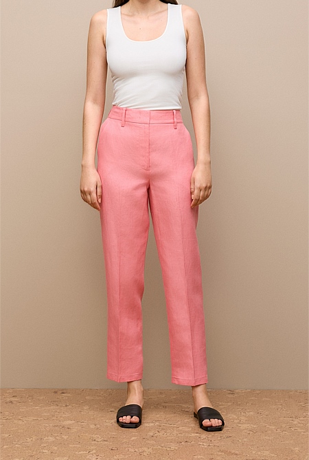 Linen Tapered Leg Pant