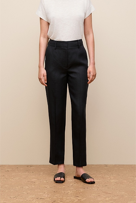 Linen Tapered Leg Pant