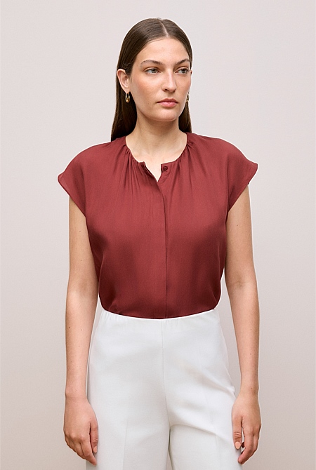 Modal Cap Sleeve Blouse