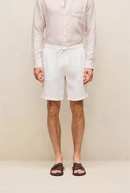 Linen Patch Pocket Drawcord Short