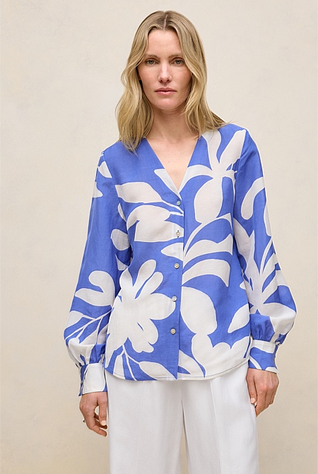 Marea Textured V Neck Blouse