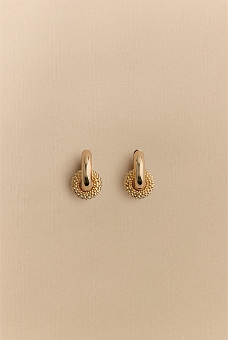 Rava Drop Hoop Earrings