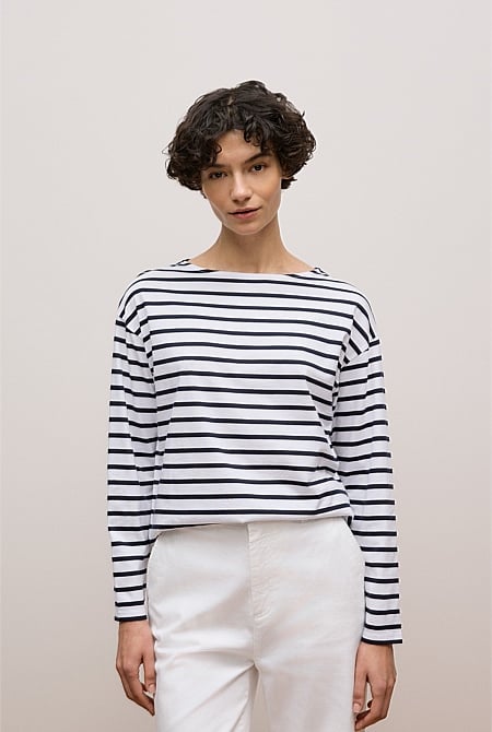 Australian Cotton Stripe Long Sleeve T-shirt