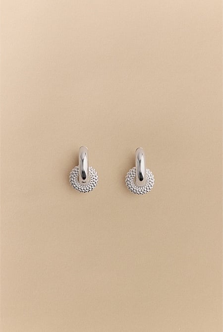 Rava Drop Hoop Earrings