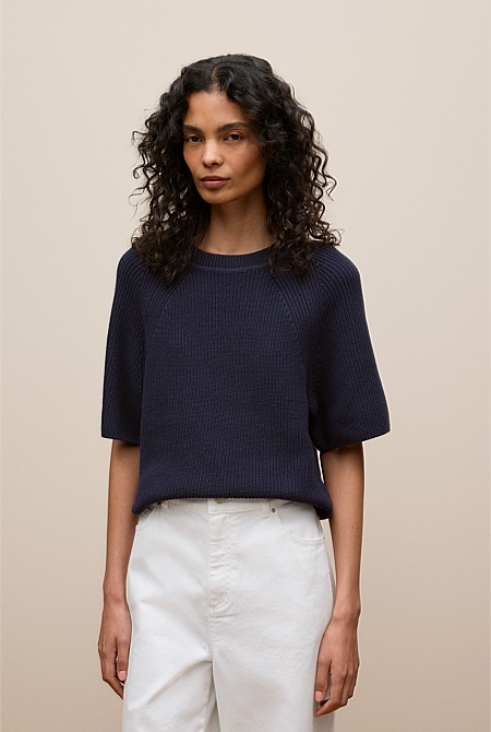 Textured 3/4 Sleeve Knit