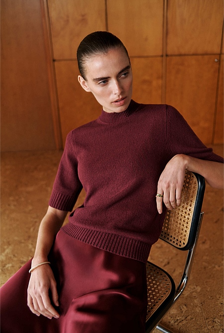 Boucle Mock Neck