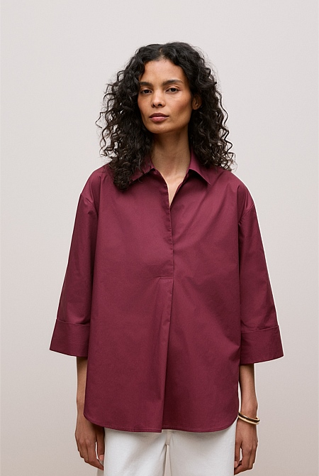 Cotton Poplin Half Sleeve Shirt