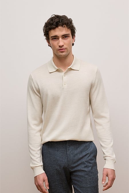 Merino Long Sleeve Polo