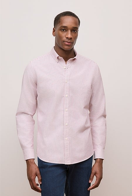 Regular Fit Yarn Dyed Stripe Oxford Shirt