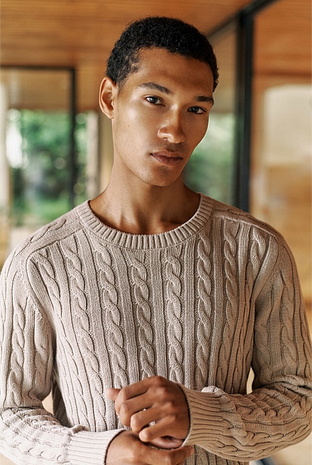 Linen Cotton Cable Crew