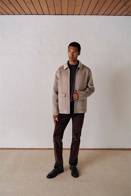 Double-Faced Zip Front Jacket