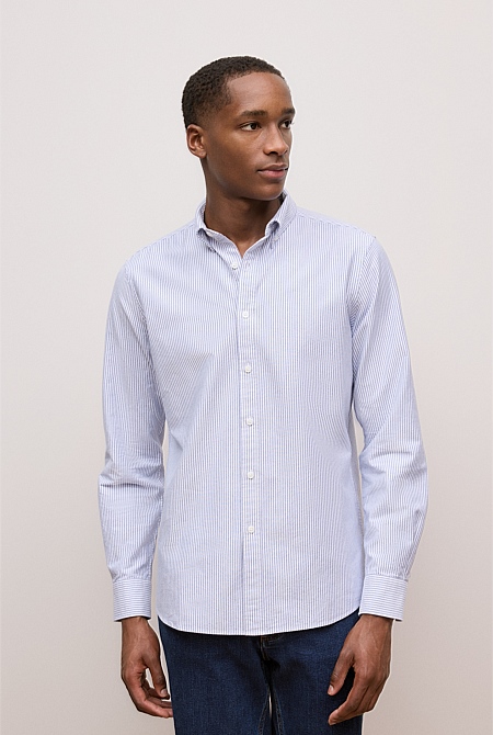 Regular Fit Yarn Dyed Stripe Oxford Shirt