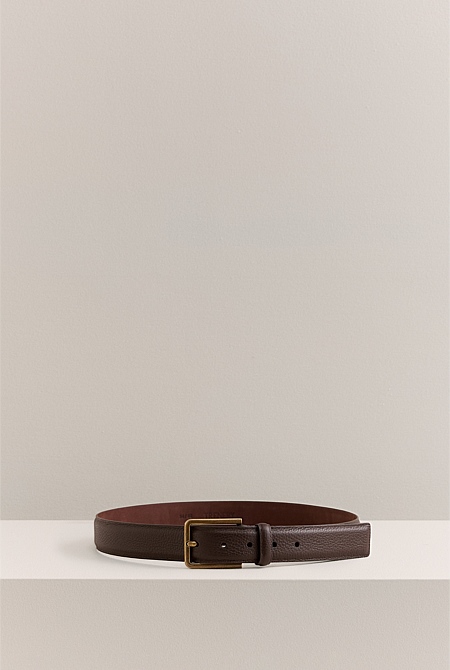 Mica Grain-Leather Belt