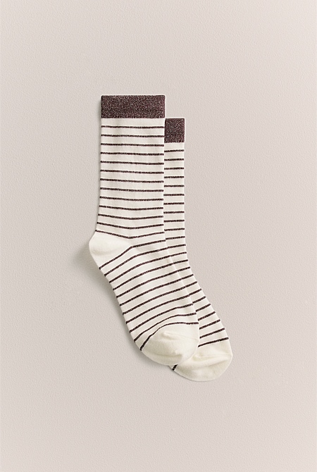 Metallic Stripe Sock