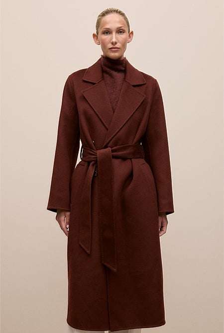 Brushed Wool Double Breasted Coat