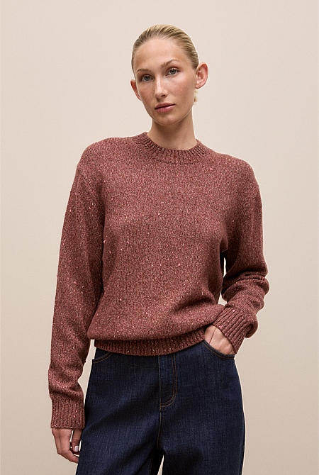 Wool Cashmere Sparkle Crew