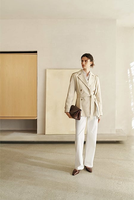 Short Belted Trench Coat