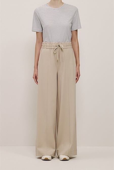 Ponte Wide Leg Travel Pant