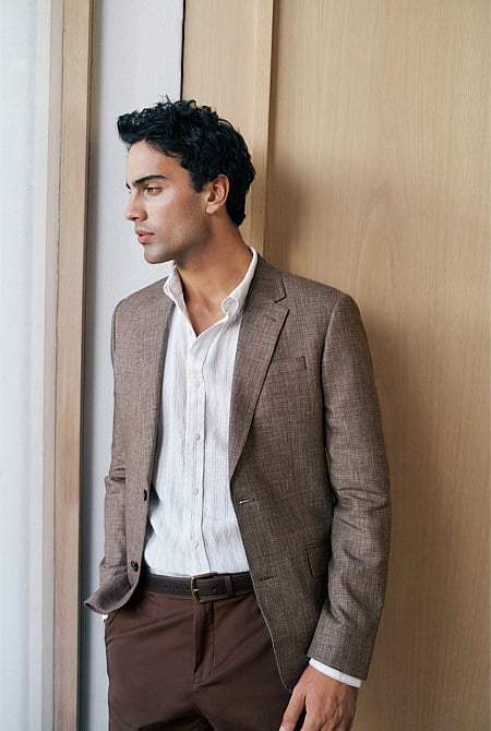 Linen Cotton Textured Blazer