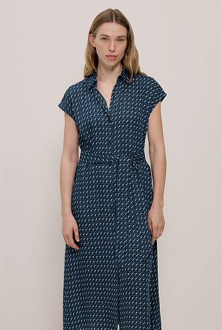 Cavelle Cap Sleeve Shirt Dress