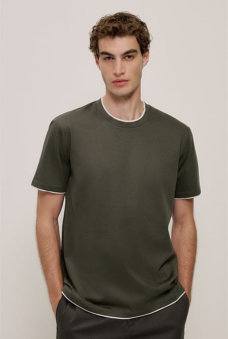 Mercerised Cotton Layered T-shirt
