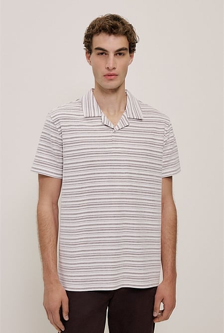 Jacquard Stripe Polo