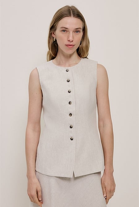 Linen Tailored Vest