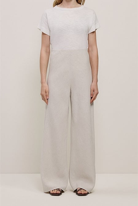 Yarn Dyed Linen Bias Pant