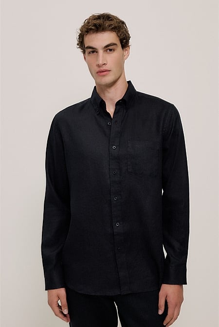 Regular Fit Linen Classic Long Sleeve Shirt