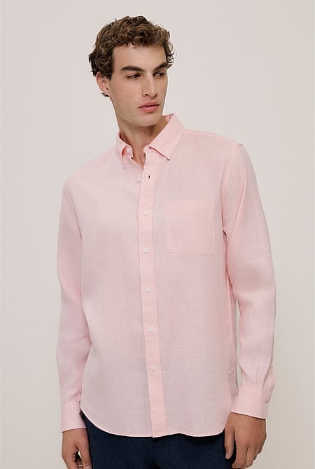 Regular Fit Linen Classic Long Sleeve Shirt