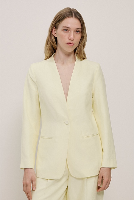 Collarless Longline Blazer